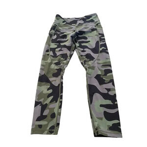 Zyia Active Green Skinny Camouflage Compression Leggings Size Large